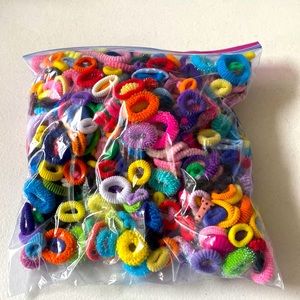 Approx 200 Baby and Child Hair Scrunchies!  Gallon Ziploc bag full!